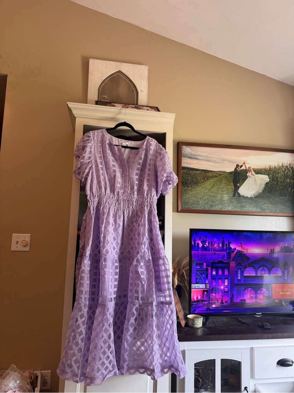 NWOT chic soul Lavender Tiered Eyelet Dress